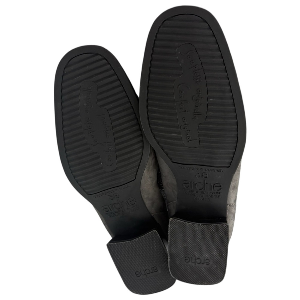 Arche France Gray Suede Slip On Loafer Low Heel MSRP $225 UK 38 / US 7-7.5 - Picture 8 of 9